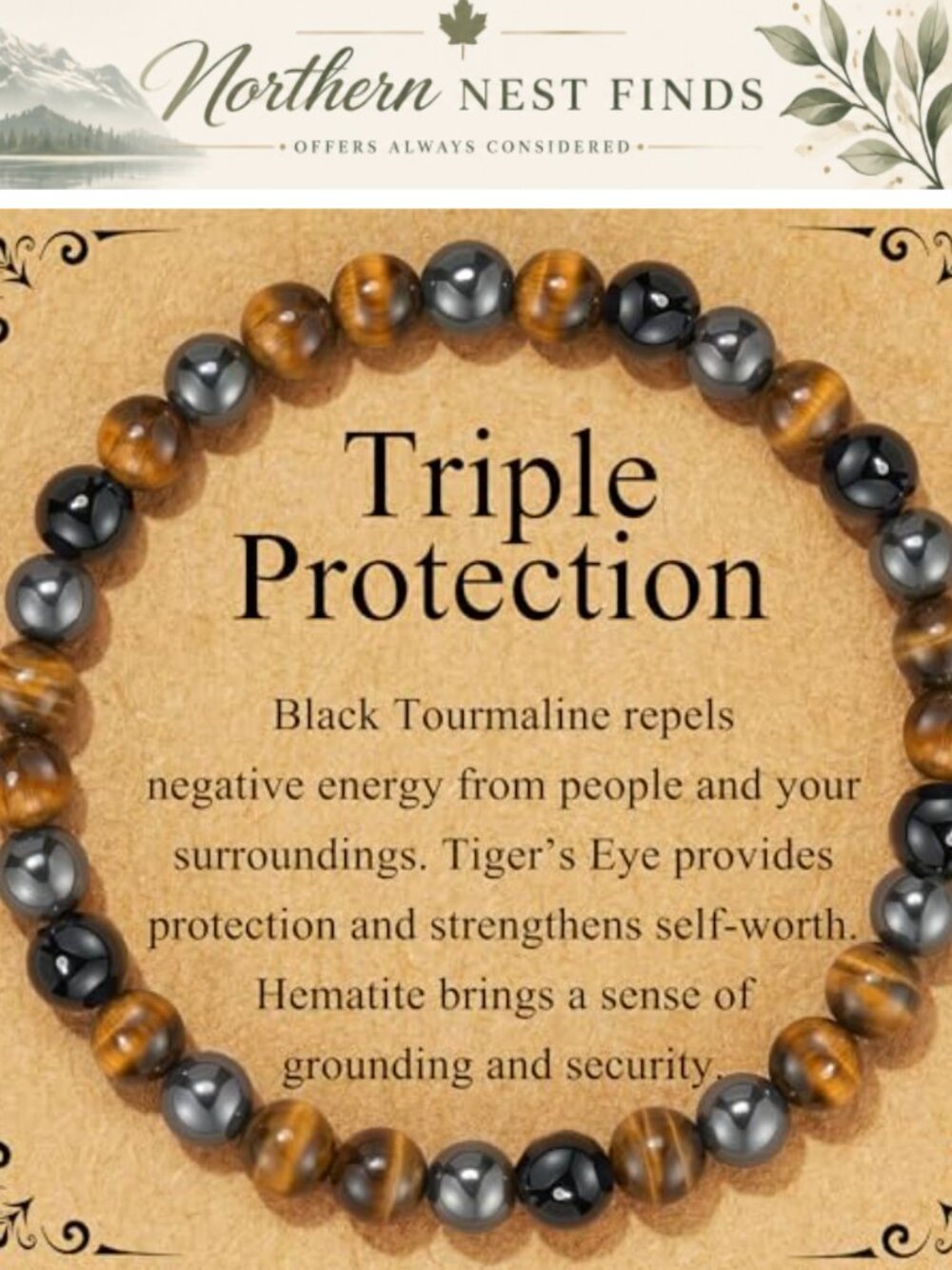 Crystal Beaded Stretch Bracelet Natural Stone 7in Healing Jewelry Gift